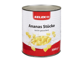 Selex Ananas Stücke, leicht gezuckert, 3060 g 