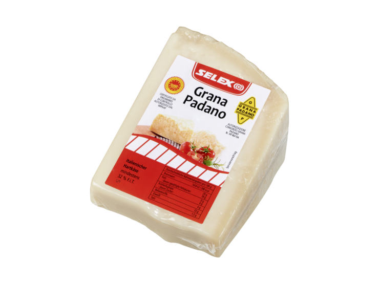 Grana Padano Italienischer Hartkäse 32% Fett. i. Tr. ca. 1 kg Keil